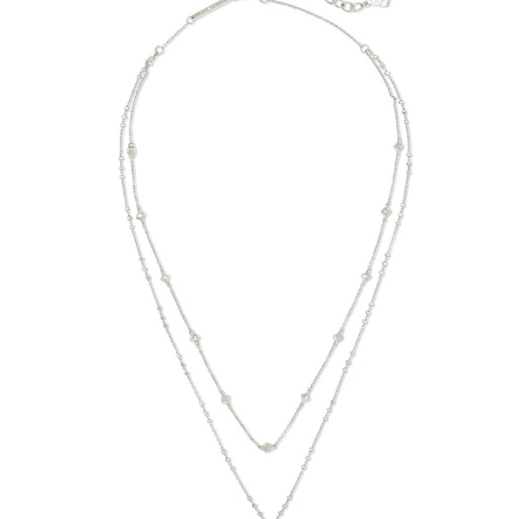 Kendra Scott Ari Heart Multi Strand Necklace Silver - Picture 2 of 7